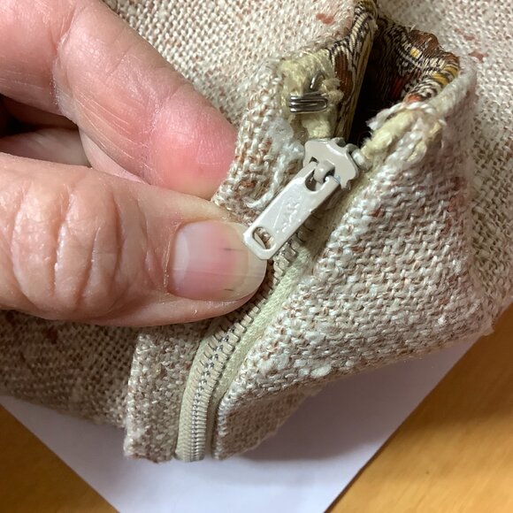 Vintage 60s Beige Tweed Belted Dress, Double Breasted Jacket, Belt & Scarf Set L - Picture 14 of 14